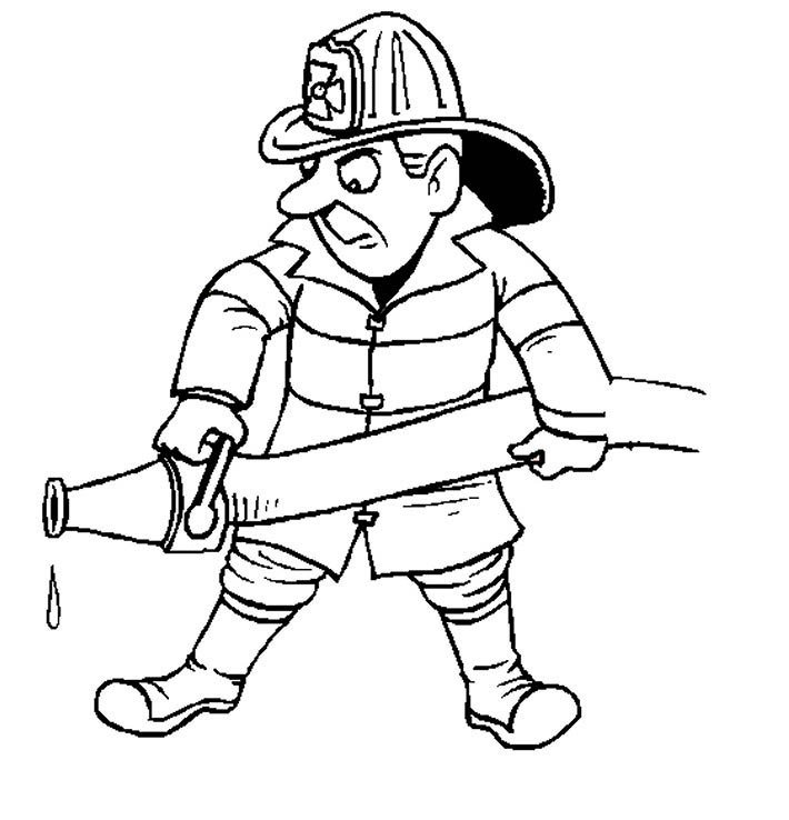 国外消防员简笔画