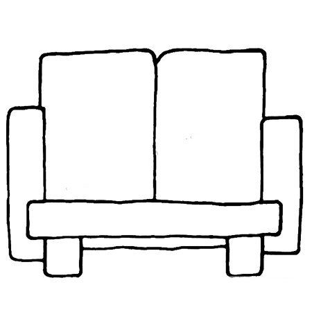 3.画出沙发的靠背。