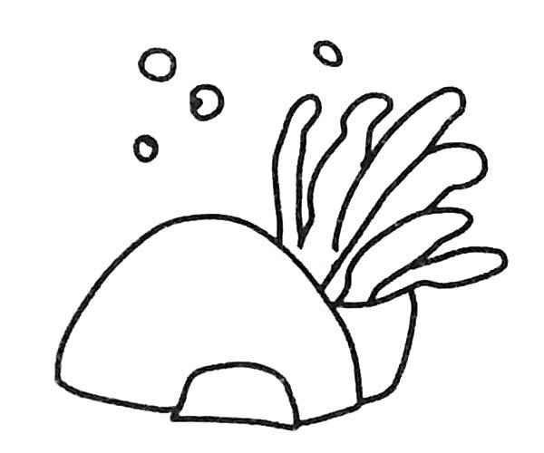 一组可爱的卡通海葵简笔画图片