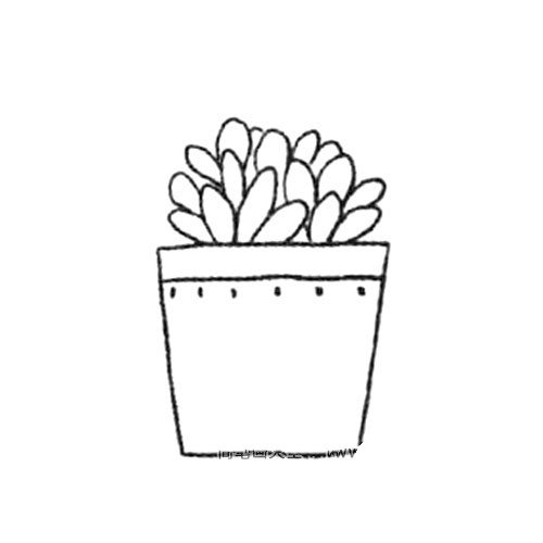 3.用一个个椭圆形重叠画出小植物。