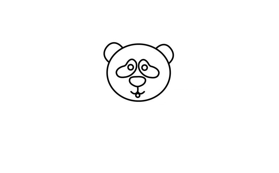 2.画出熊猫害羞的五官