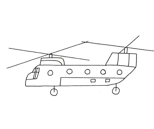 运兵直升机简笔画图片