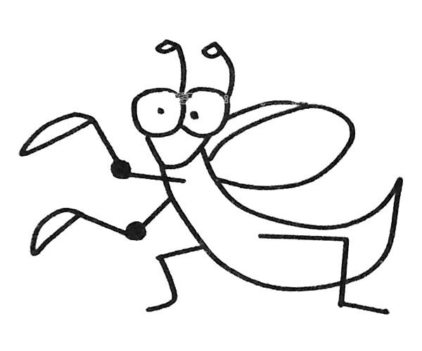 卡通螳螂简笔画图片2