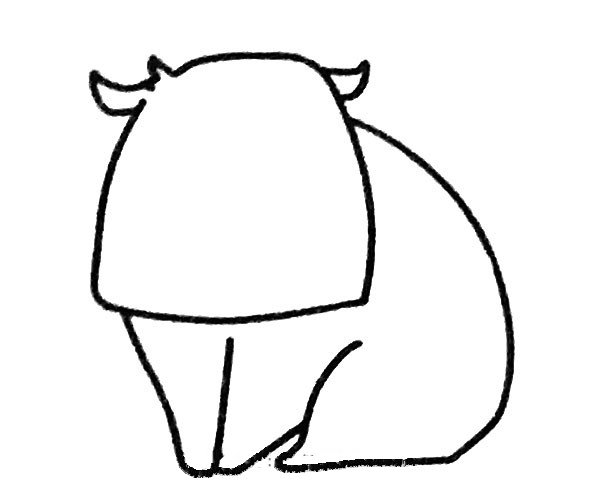 奶牛简笔画步骤2