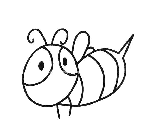 一组可爱的卡通蜜蜂简笔画图片