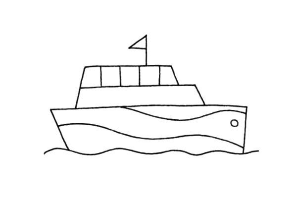 4.完善船身的轮廓和细节。