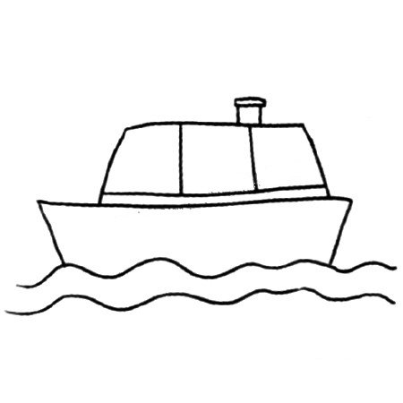 2.在船下面加上波浪线就可以看出它是在水面上了。
