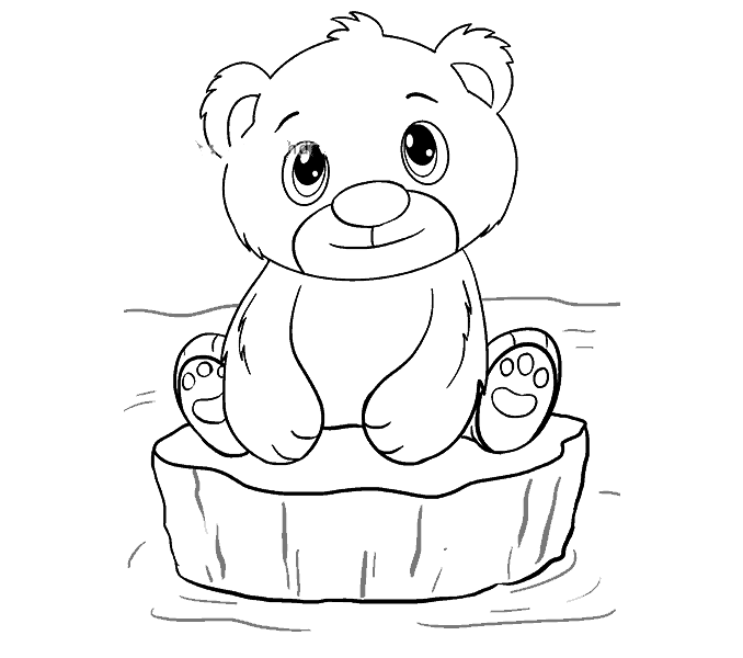 可爱的小北极熊简笔画图片1