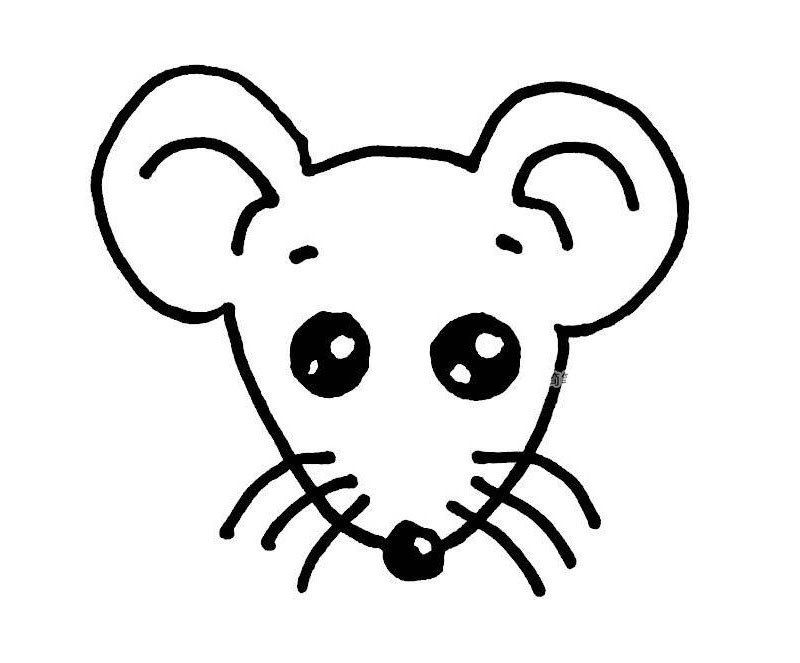 老鼠头像简笔画