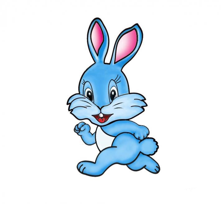 卡通兔子简笔画彩色 卡通动物简笔画