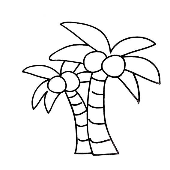 漂亮的椰子树简笔画图片