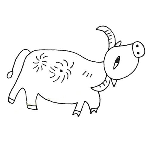 漂亮的水牛简笔画图片