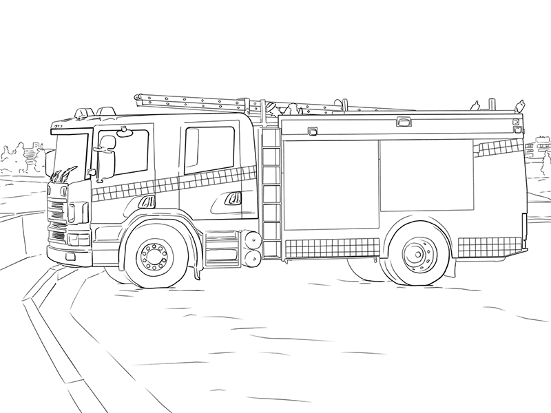 教你画消防车