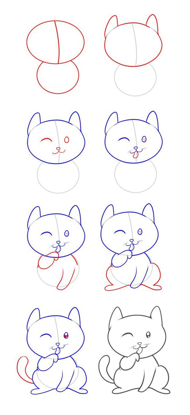 简笔画教程 可爱的小猫