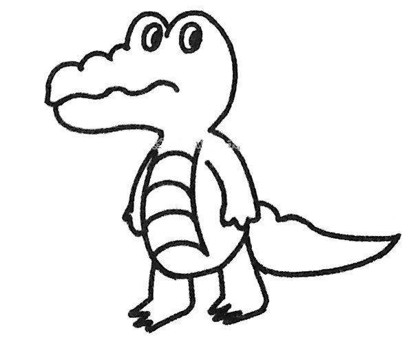 卡通鳄鱼简笔画图片5