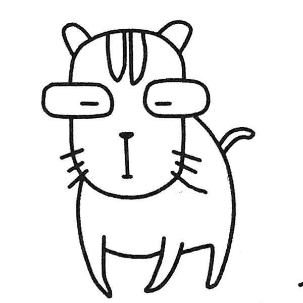 忧郁的猫咪简笔画图片