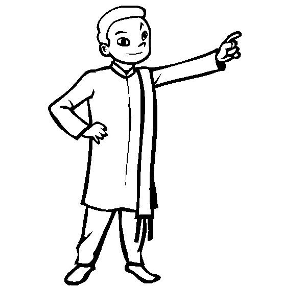 世界名族服饰简笔画 巴基斯坦小男孩简笔画图片