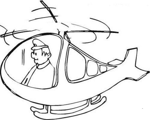 驾驶直升机简笔画