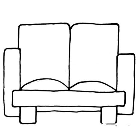 4.画出沙发的坐垫。