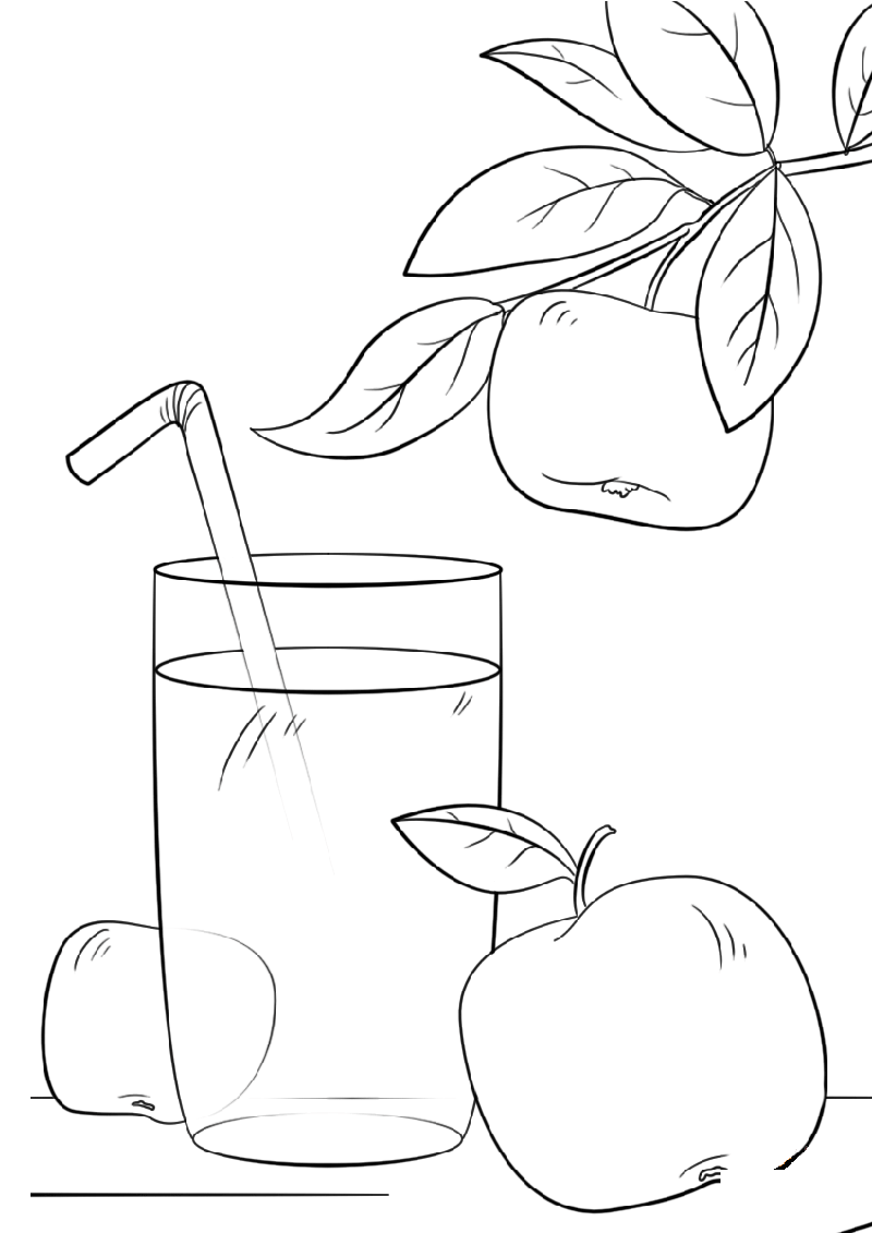 苹果和苹果汁简笔画图片