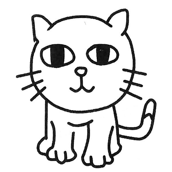 萌萌的小猫简笔画图片