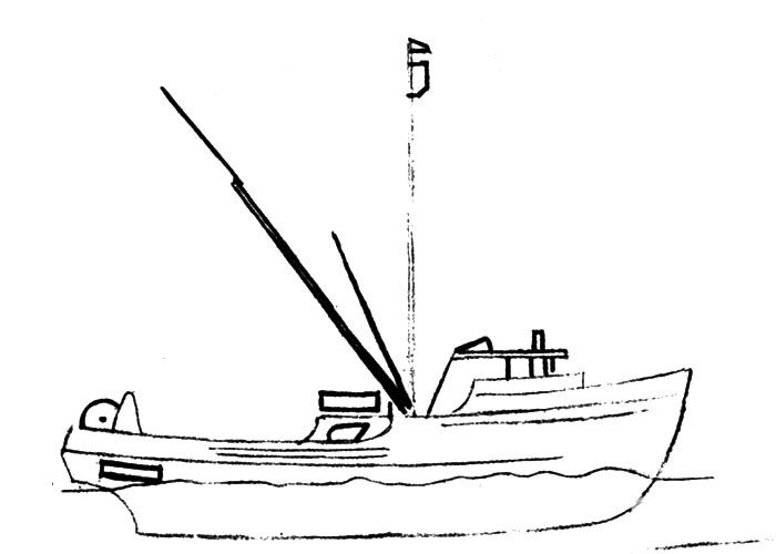 渔船简笔画步骤