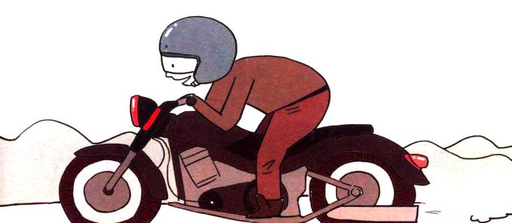 四步画出可爱简笔画 风驰电掣的摩托车