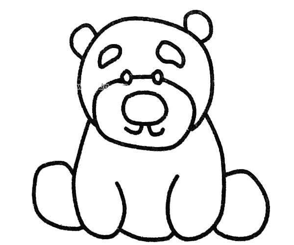 可爱的狗熊简笔画图片5