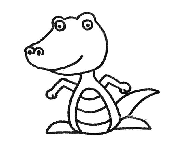 卡通鳄鱼简笔画图片4