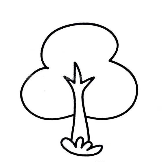可爱简单的大树简笔画