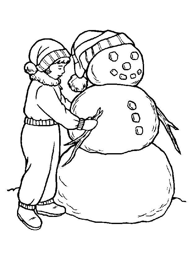 儿童简笔画堆雪人