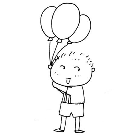 4.画出下半身,小男孩就完成了