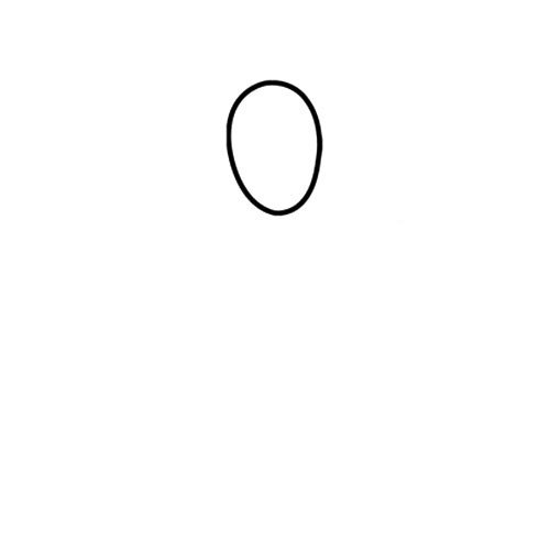 1.先画一个椭圆，是袋鼠的脑袋。