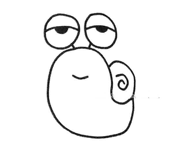 卡通蜗牛简笔画步骤4