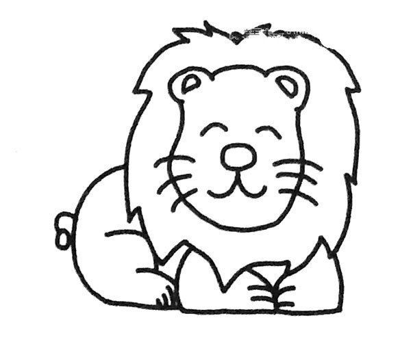 可爱的小狮子简笔画图片2