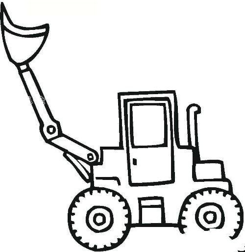 工程车简笔画图片之挖掘机