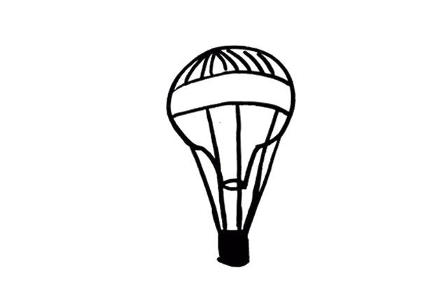 5.顺着热气球的结构画一些线条，可以使热气球的形象更加丰满哦~