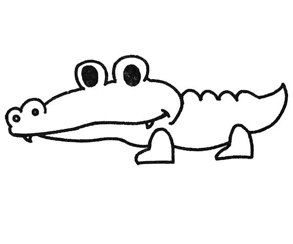 卡通鳄鱼简笔画图片2