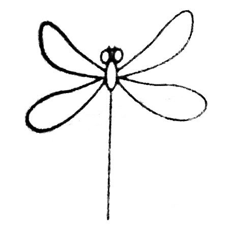 简单的蜻蜓简笔画图片及画法步骤