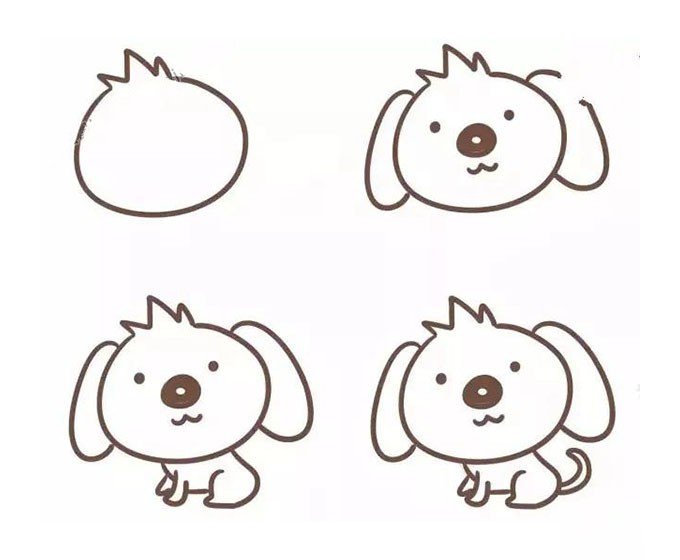 狗的画法步骤图2