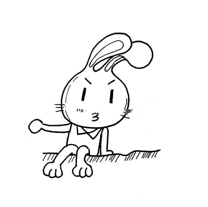 超萌的卡通兔子简笔画2