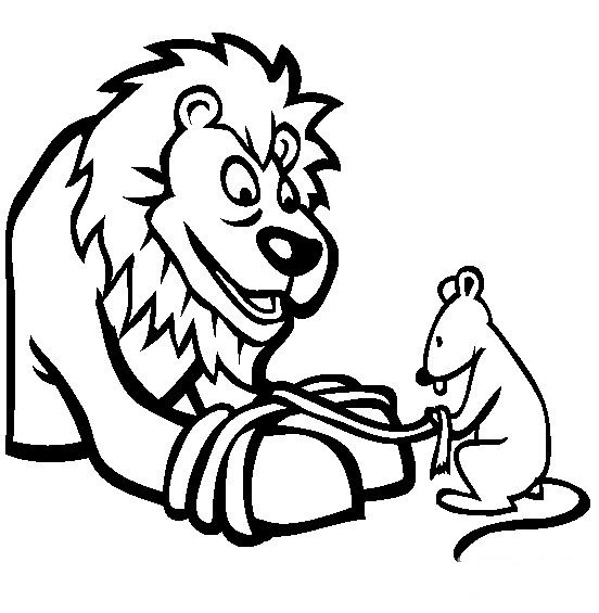 伊索寓言简笔画 狮子和老鼠的故事简笔画