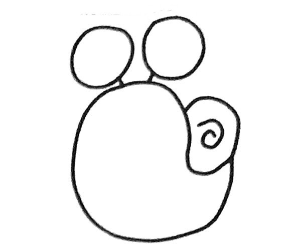 卡通蜗牛简笔画步骤3