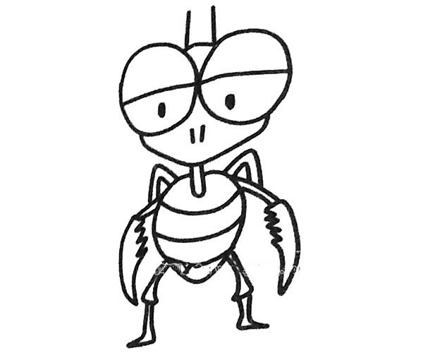 卡通螳螂简笔画图片1