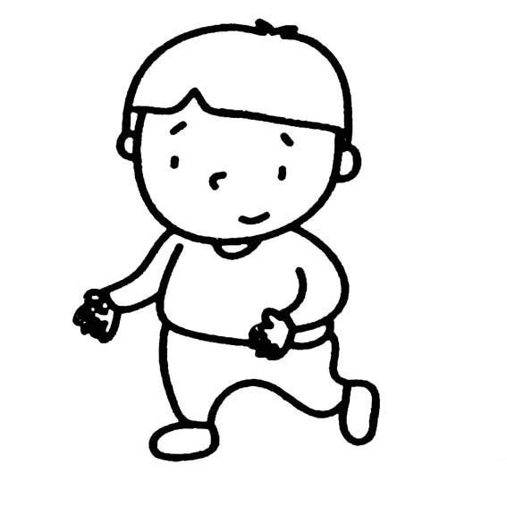 锻炼身体的小男孩简笔画图片