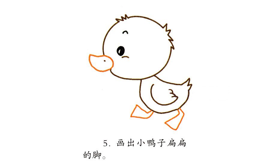 幼儿简笔画 可爱的小鸭子