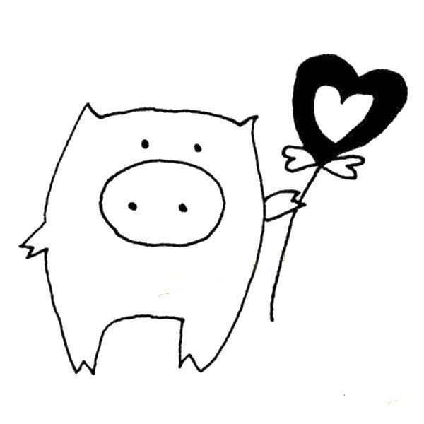 超简单可爱小猪简笔画图片