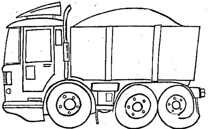 载货的大货车简笔画图片