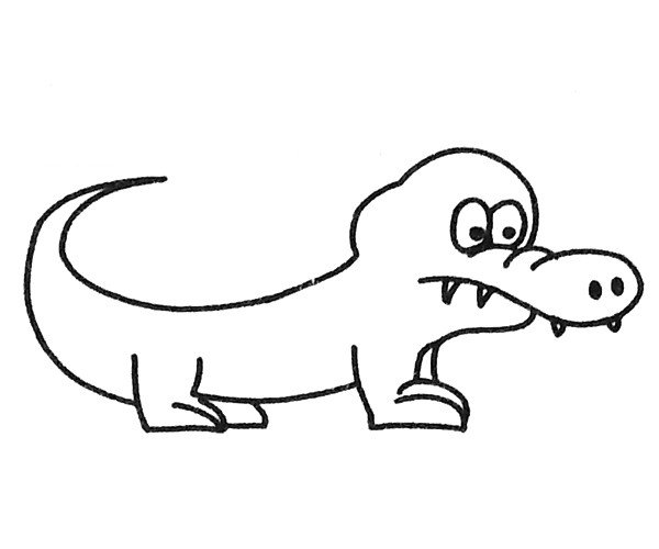 卡通鳄鱼简笔画图片1