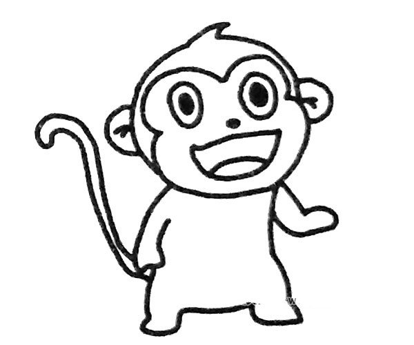 可爱的猴子简笔画图片3
